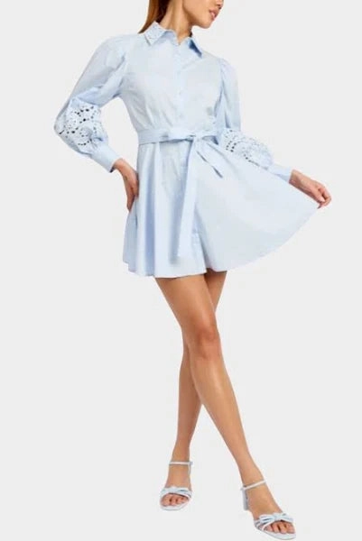 En Saison Abigal Eyelet Mini Shirtdress Soft-Lining All Day