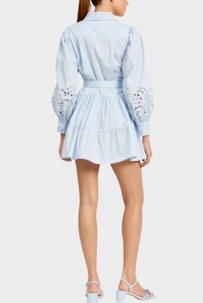 En Saison Abigal Eyelet Mini Shirtdress Sister Glow