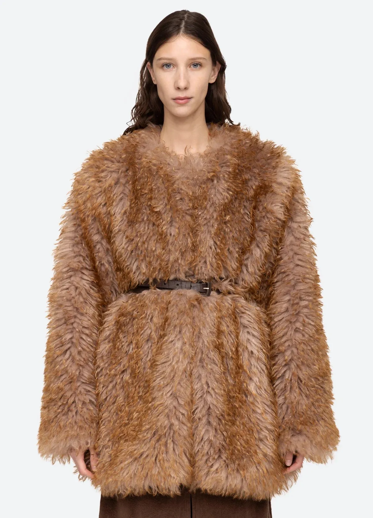 Sea NY Fifi Faux Fur Jacket Temperature Balancing Layer