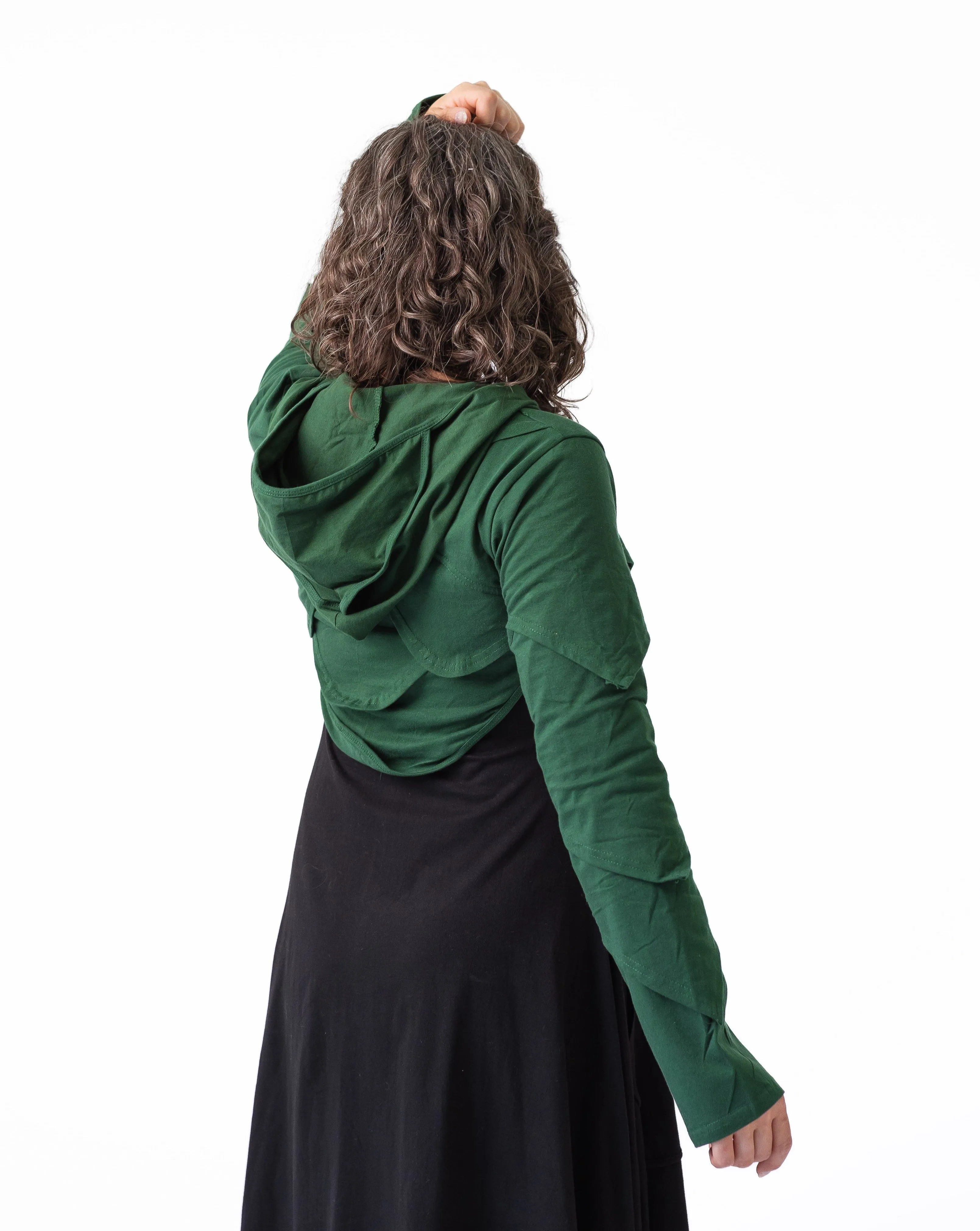 Drop Tail Hem Modern Minimal Forest Shrug