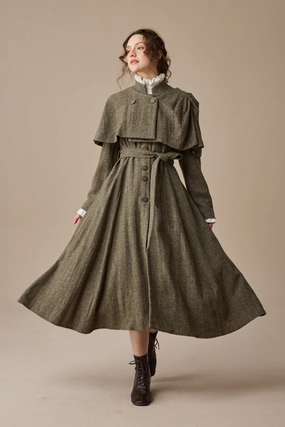 Wendy 15 | 100% Wool Dress & Cape (2 pieces) confident look
