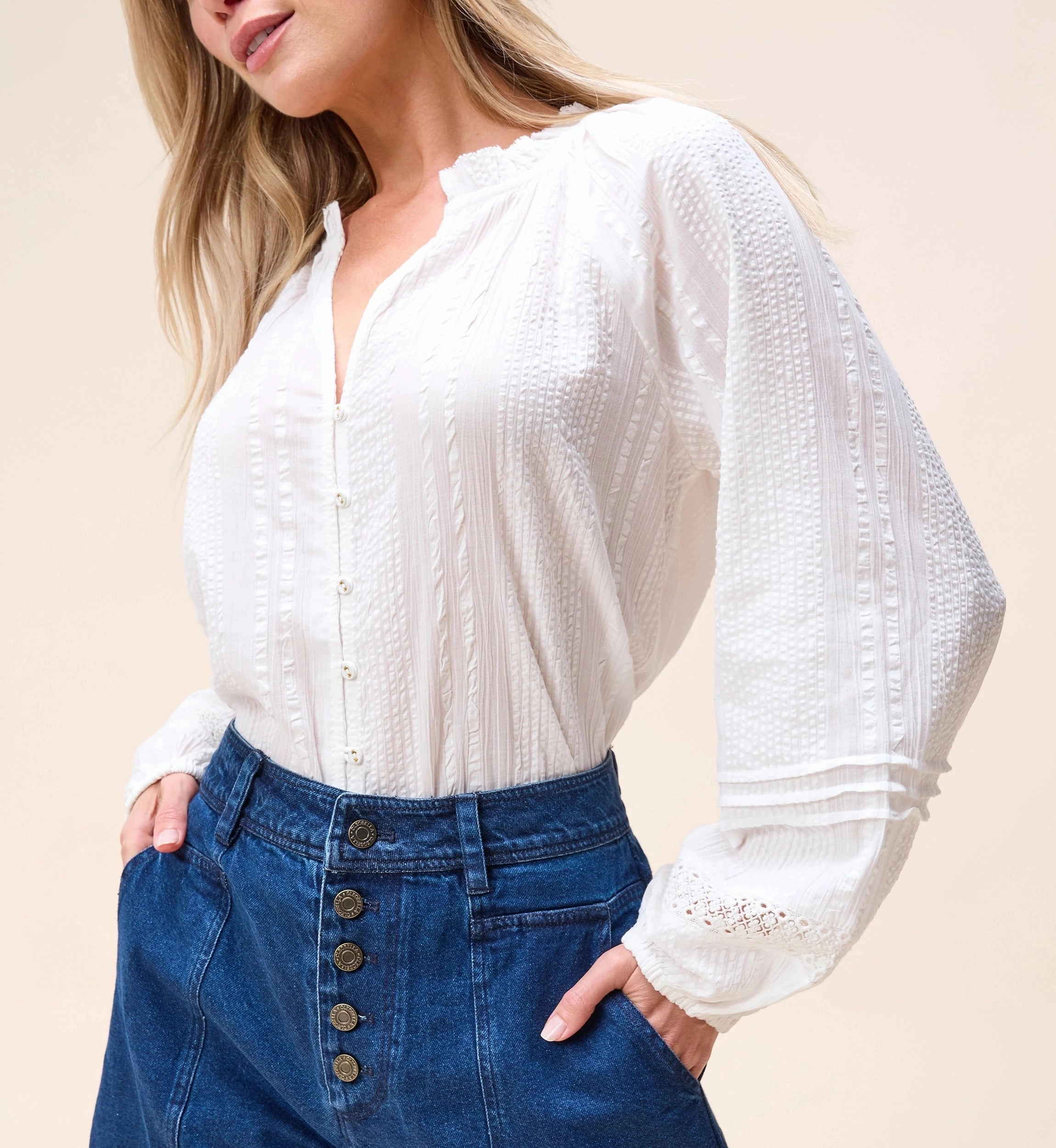 Adaptive Fit Technology Alicia Blouse | Ivory