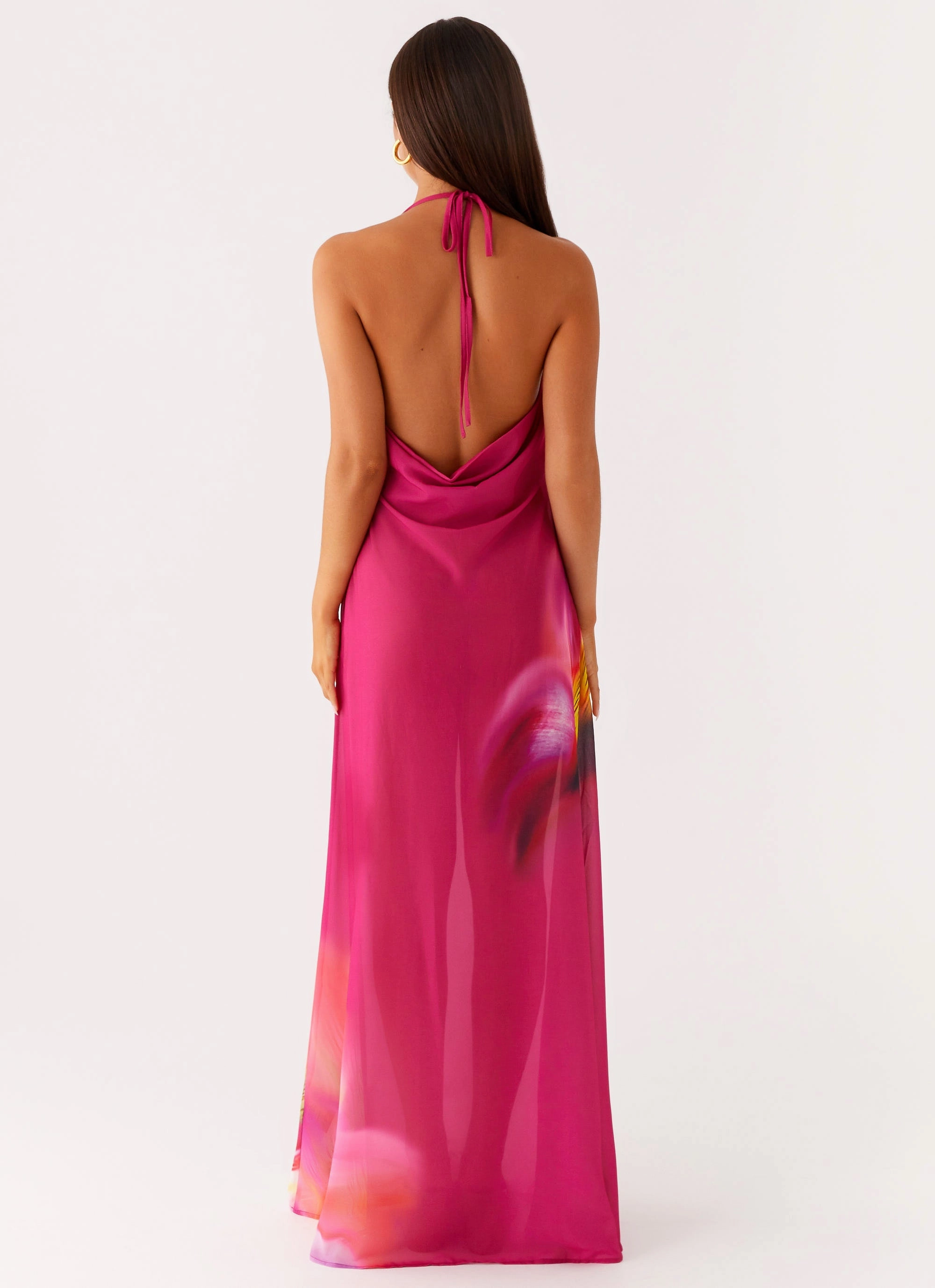 Embroidered-Detail Fantasy Maxi Dress - Pink Tropical