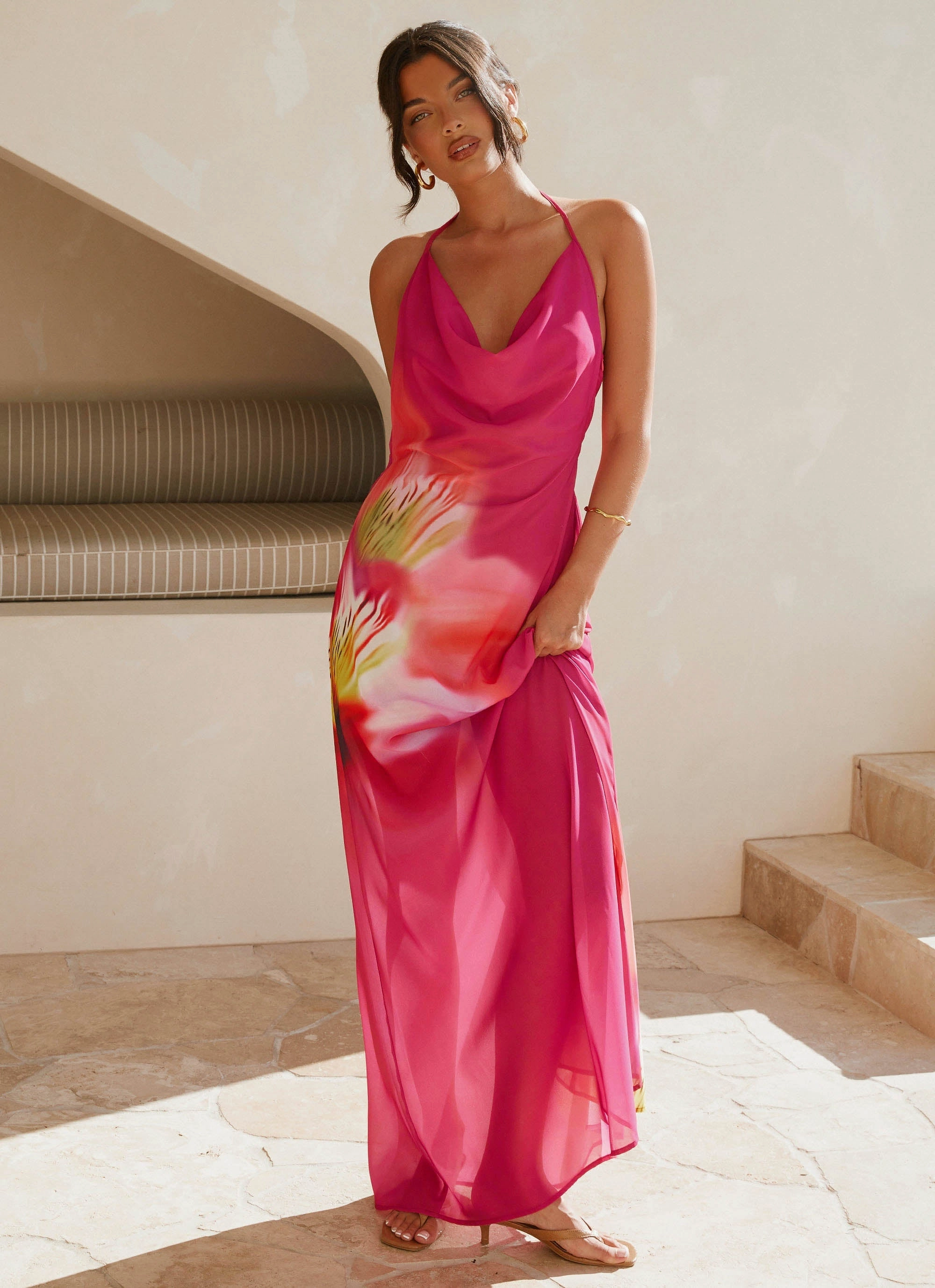 Mood Comfort Fantasy Maxi Dress - Pink Tropical