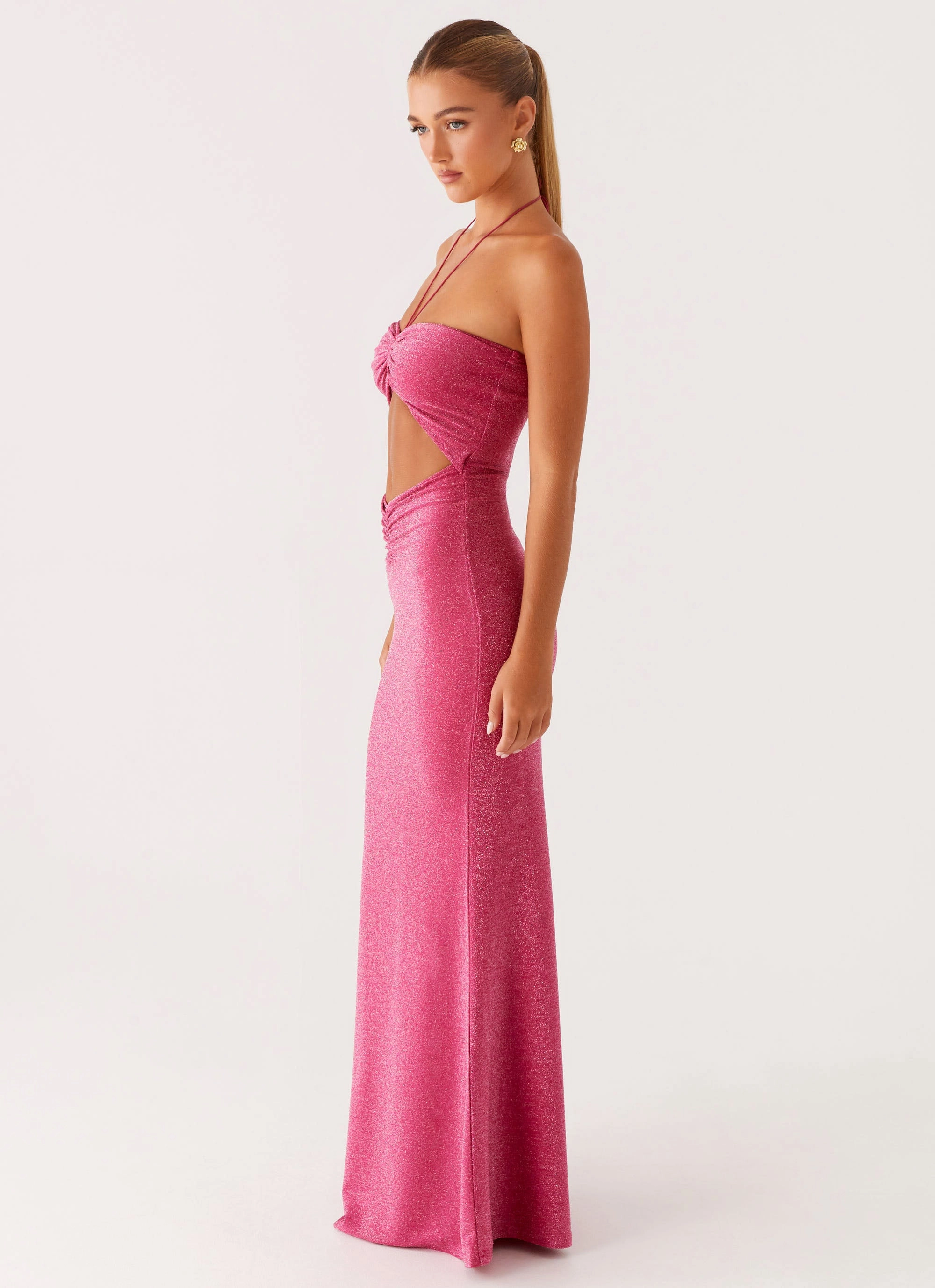 Dreamy Layers Invisible-Zip Lorenzo Maxi Dress - Raspberry
