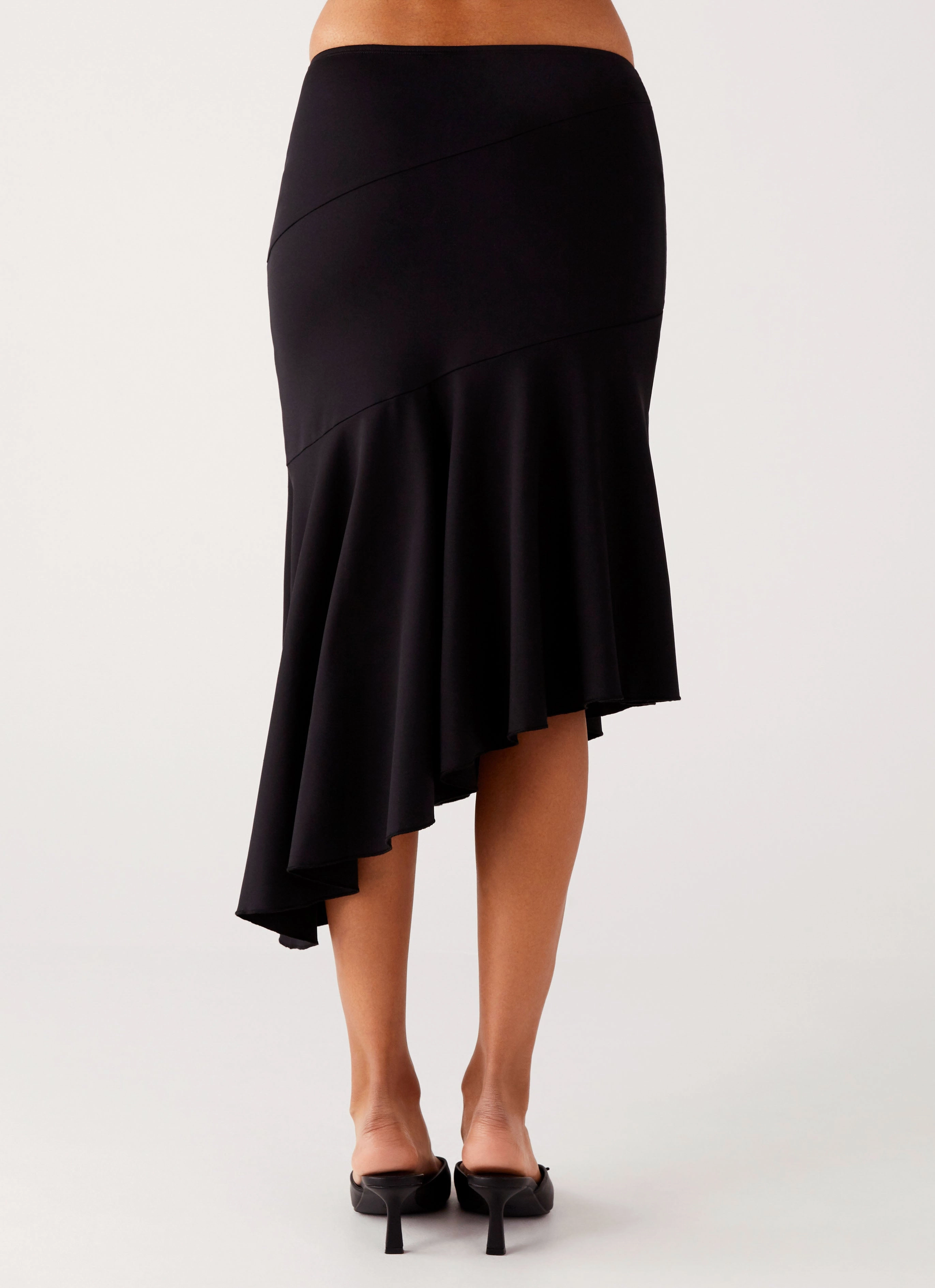 Comfort Waistline Wonderlust Midi Skirt - Black
