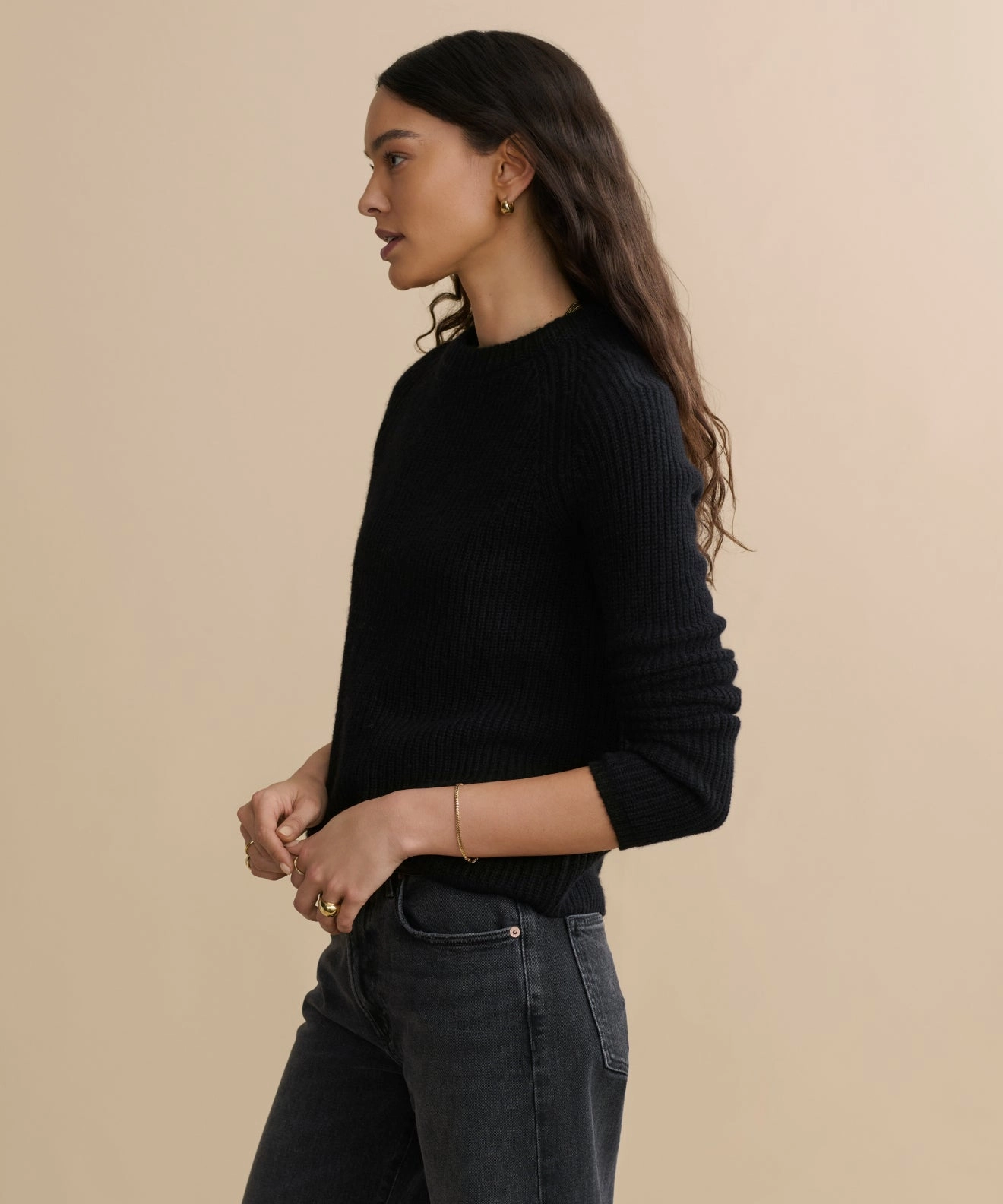 Microfiber Textile Cashmere Fisherman Sweater