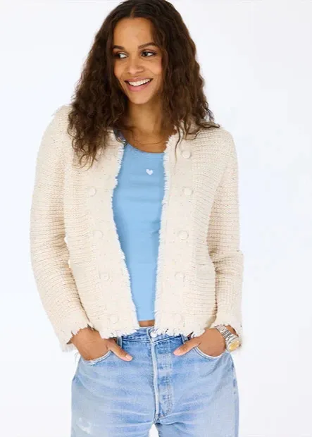 Relax Daily Light Cover Kerri Rosenthal Fringe Beaulero Cardigan