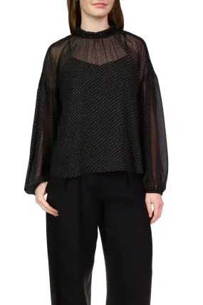 ErgonomicSleeves Sanctuary Sheer Volume Metallic Top