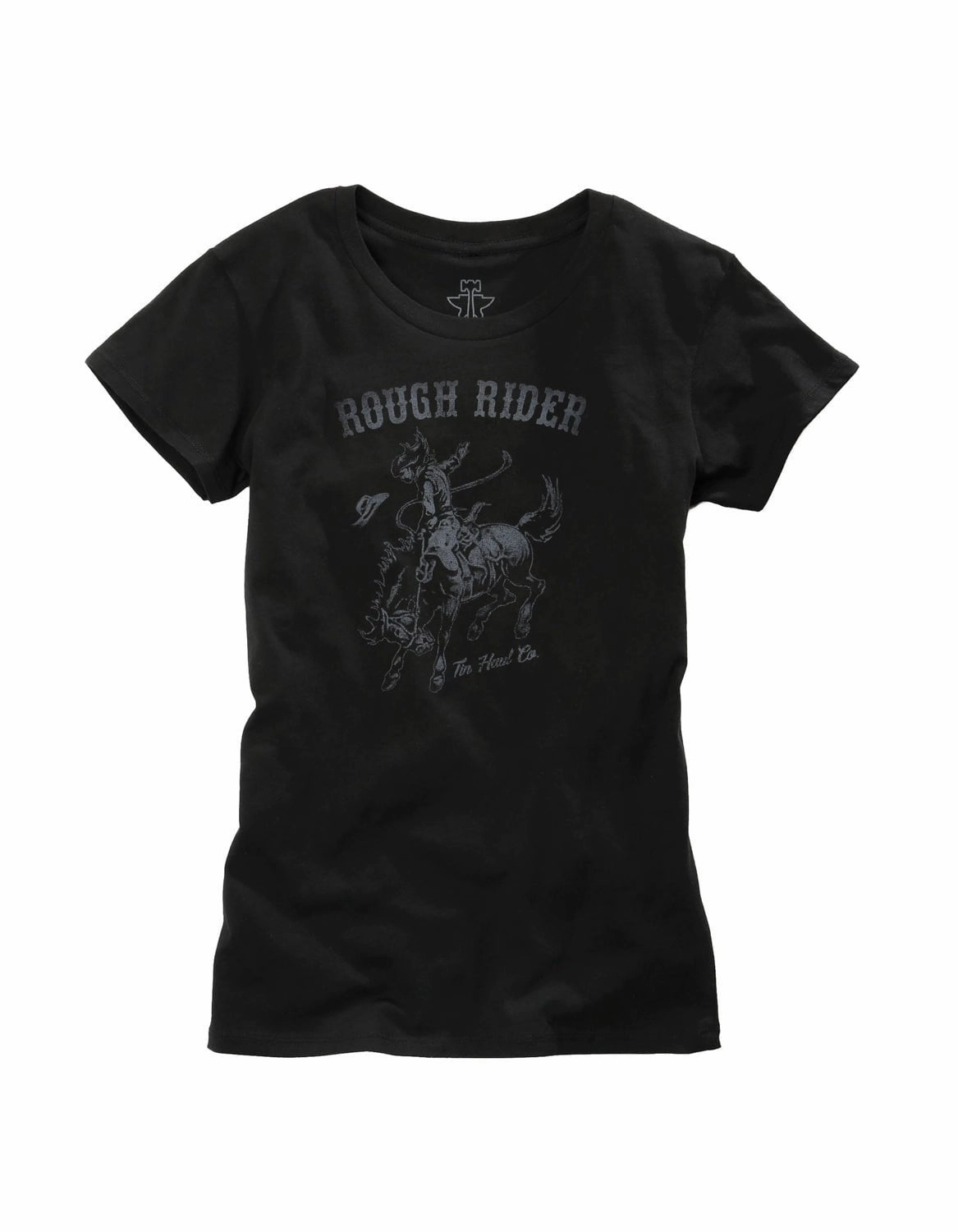 Casual Sophistication Eco-Friendly Fabric Tin Haul Womens Black 100% Cotton Rough Rider S/S T-Shirt