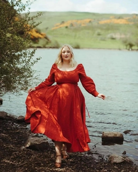 Fresh Trend Non Irritating Ylang 15 | maxi Lace-up linen dress