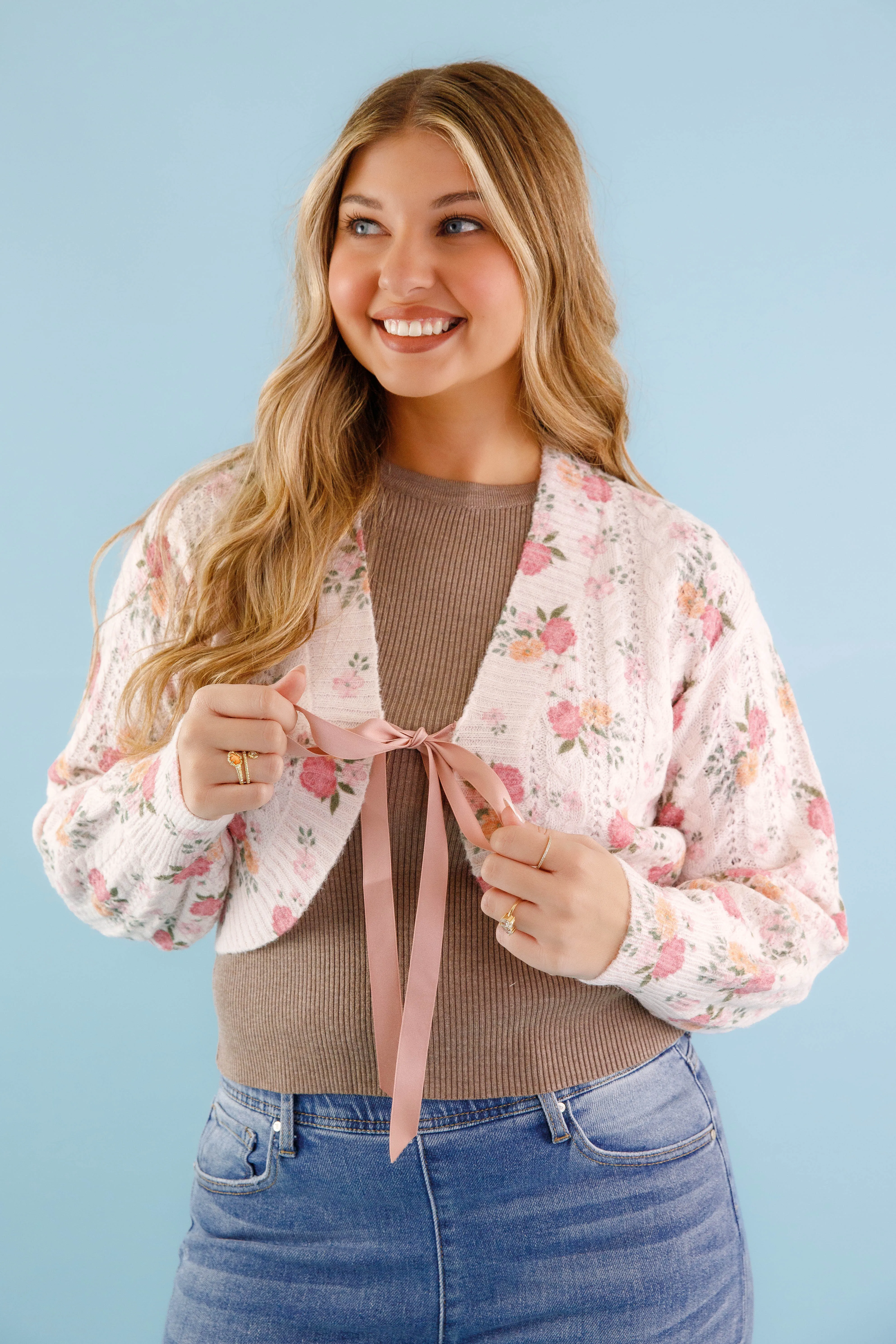 You And I Cardigan-Pink FlexibleElasticatedEdging Quick Access Slit