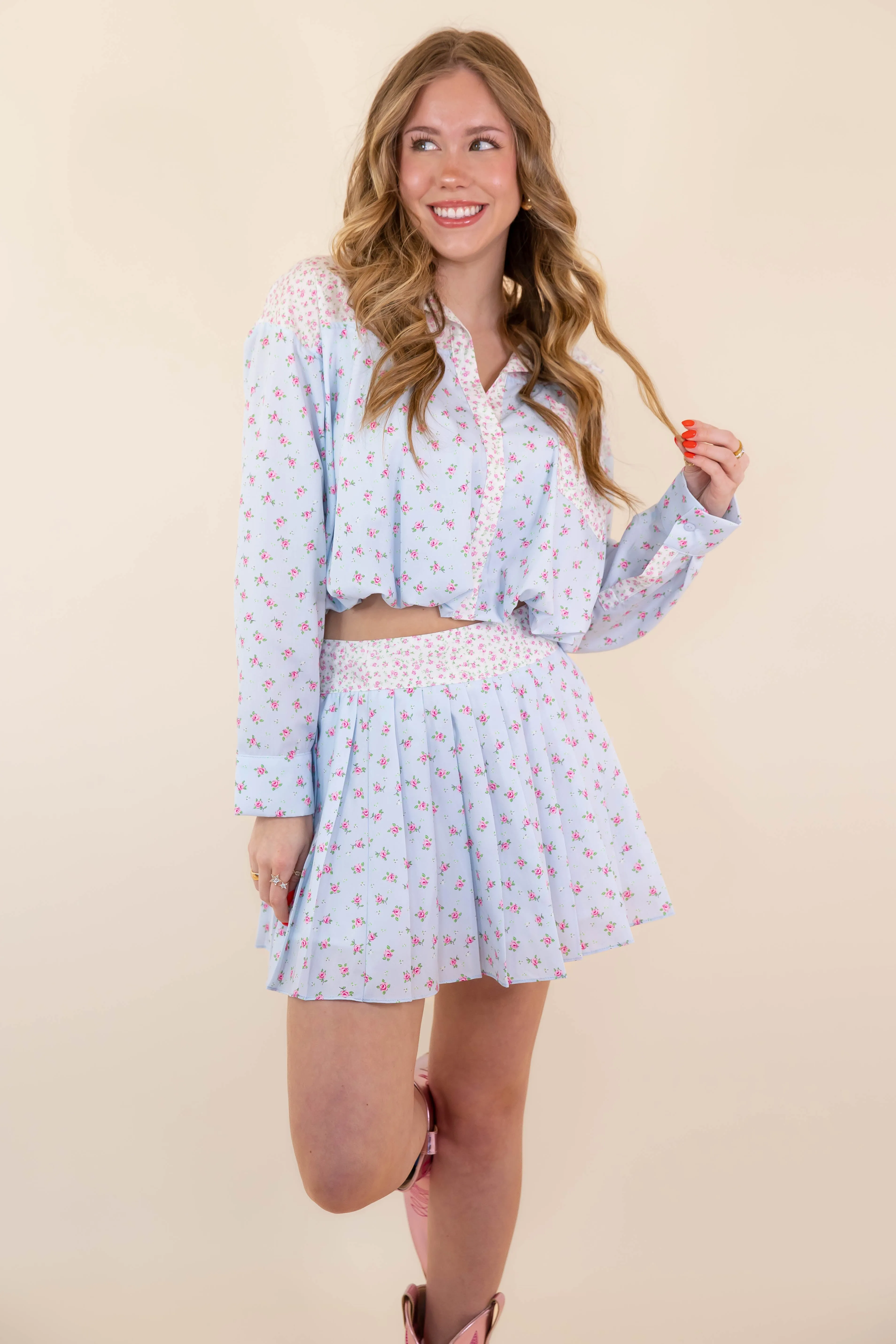 Your Best Days Pleated Mini Skirt Durable Twill