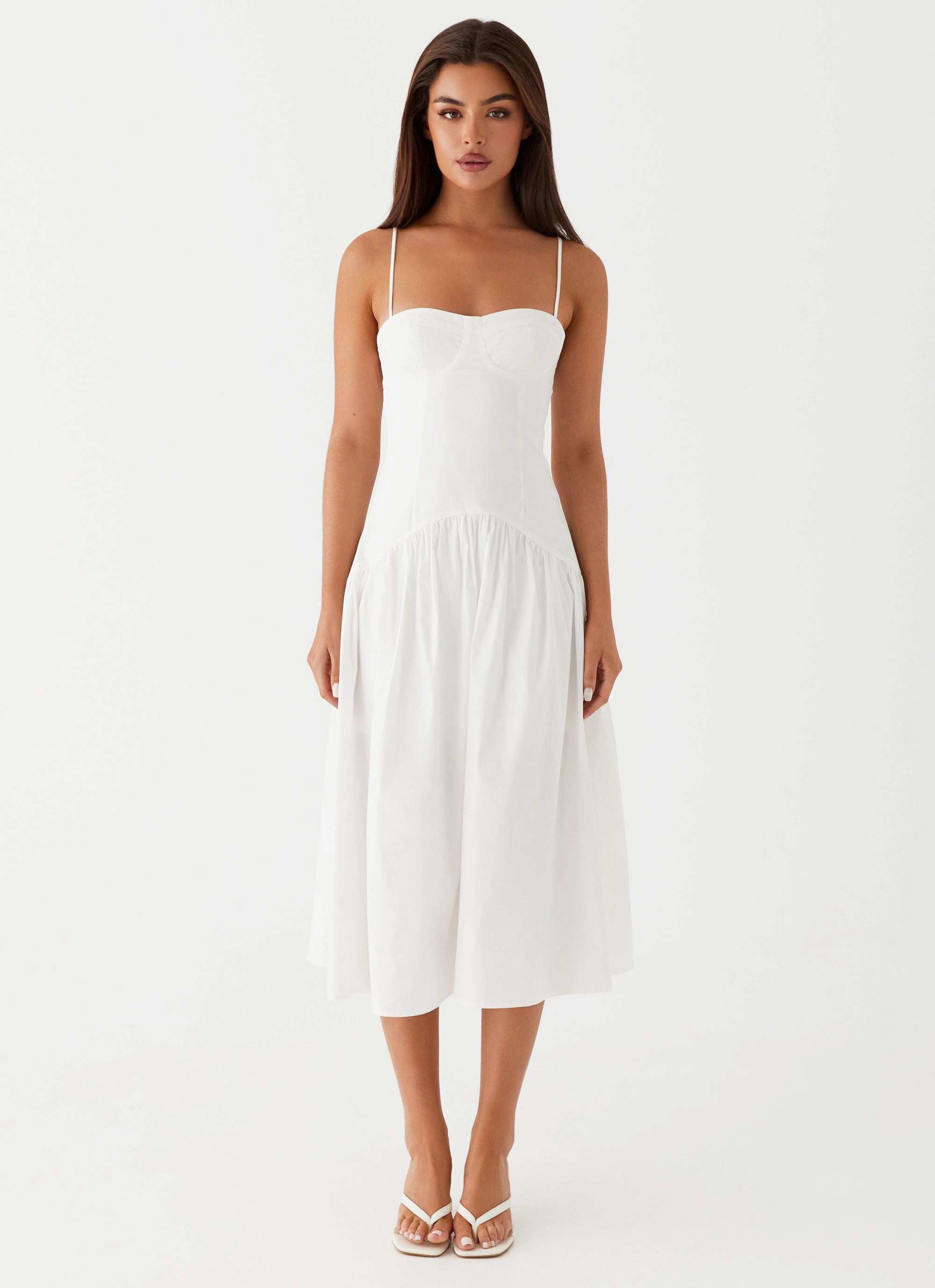 Family Glow Yvette Corset Midi Dress - White