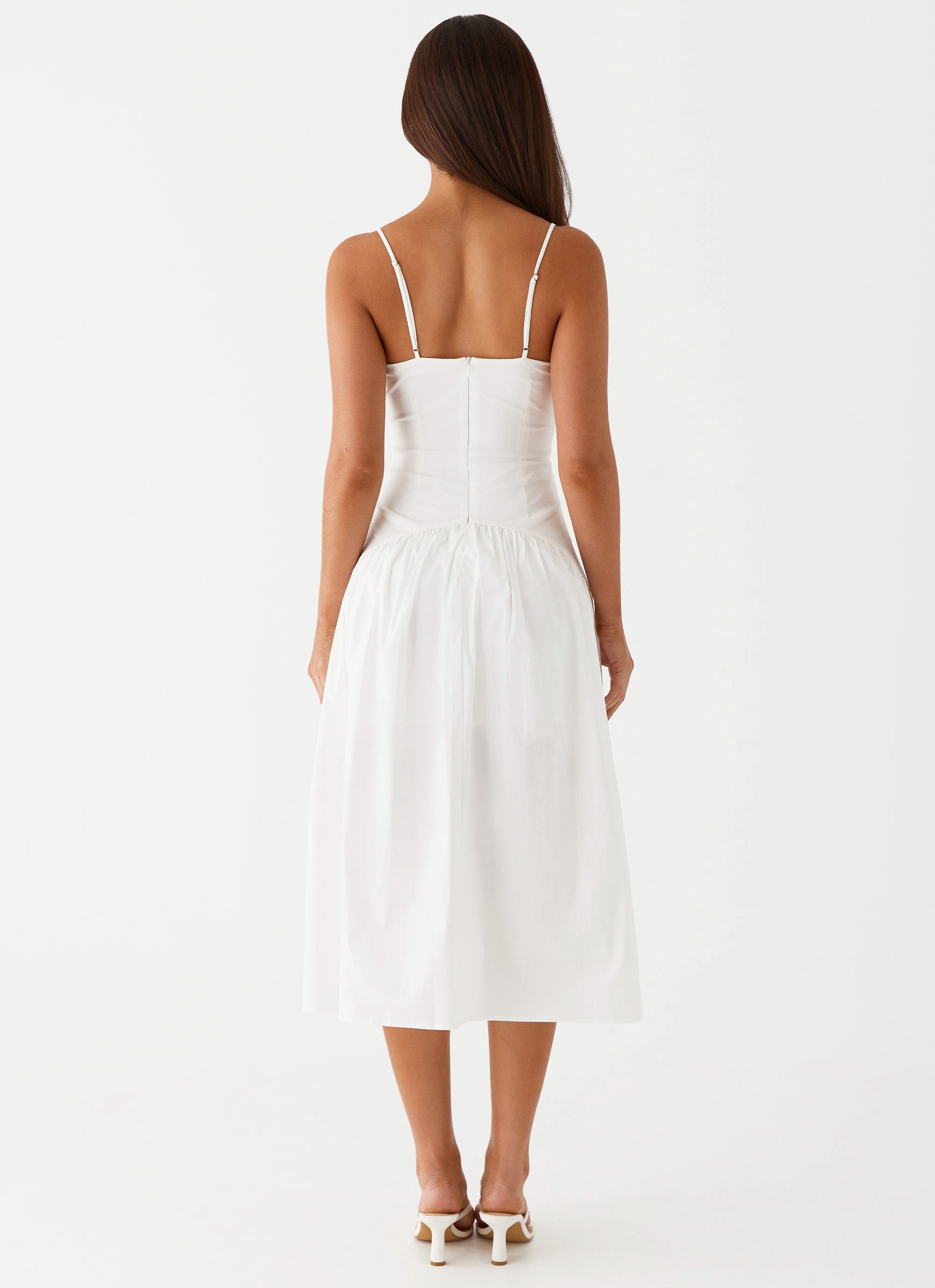 Yvette Corset Midi Dress - White Casual Comfort Wear