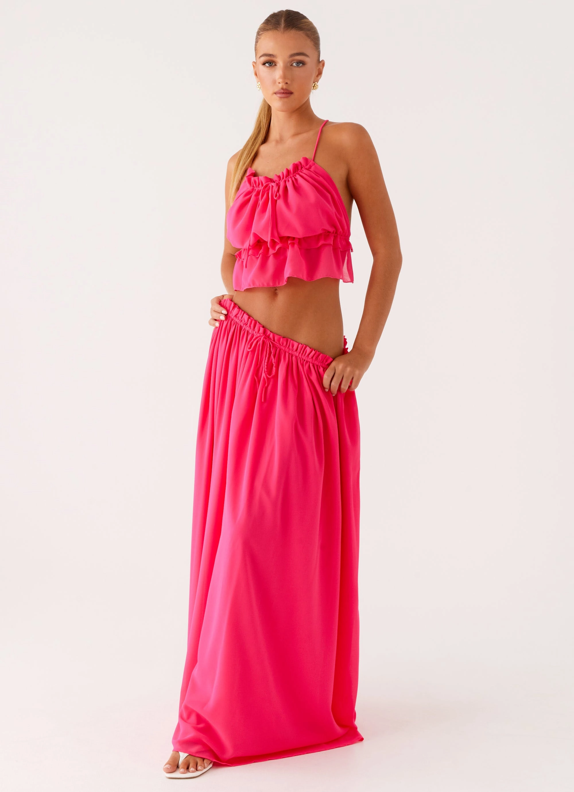 Zaya Backless Top - Fuchsia Ventilated Back Panels