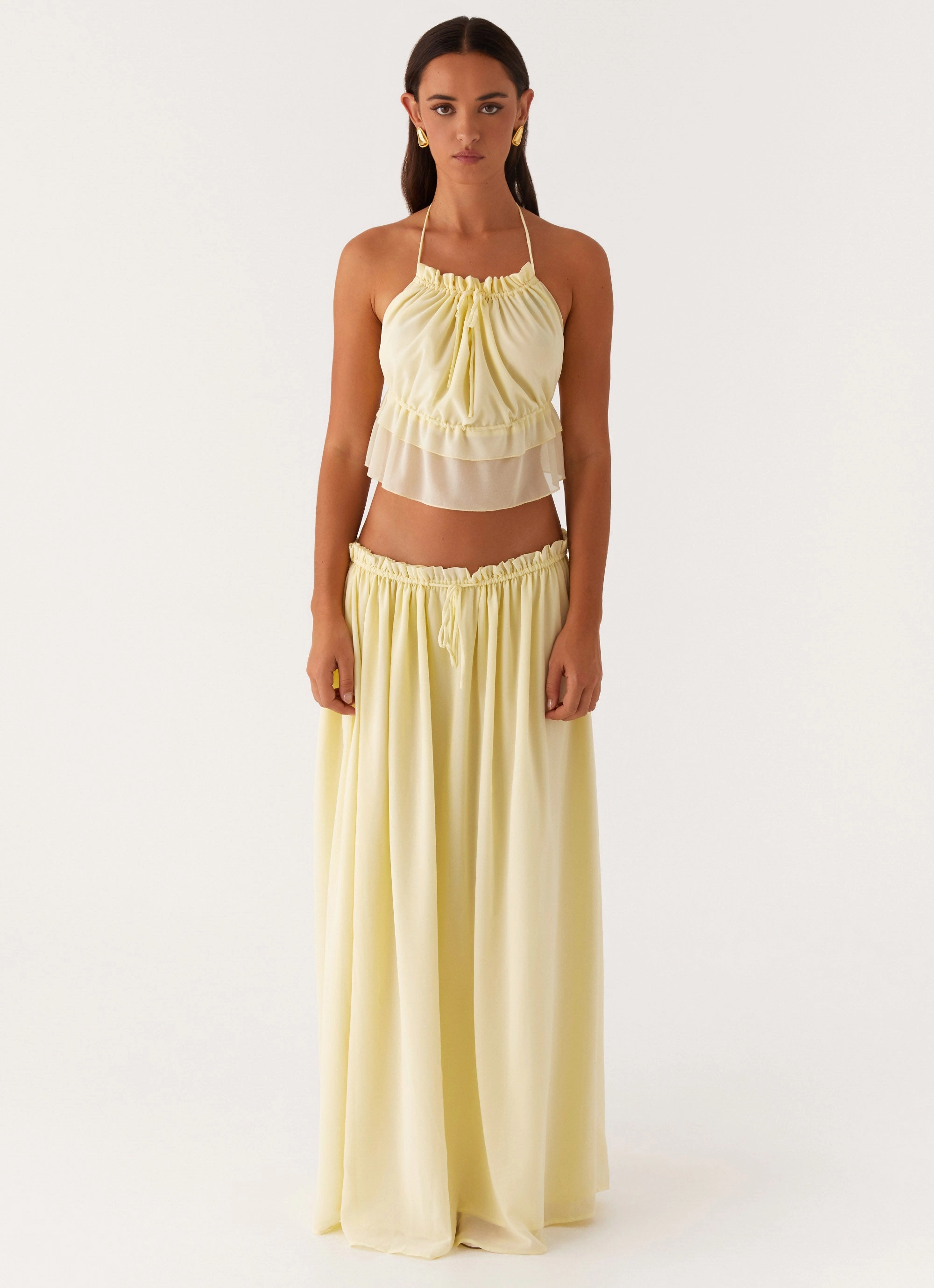 Zaya Maxi Skirt - Yellow Outdoor attire Thermal Regulating Lining