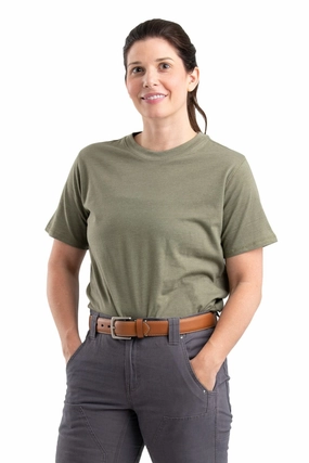 Berne Lichen Cotton Blend Womens Performance Tee S/S Multi Pocket Design