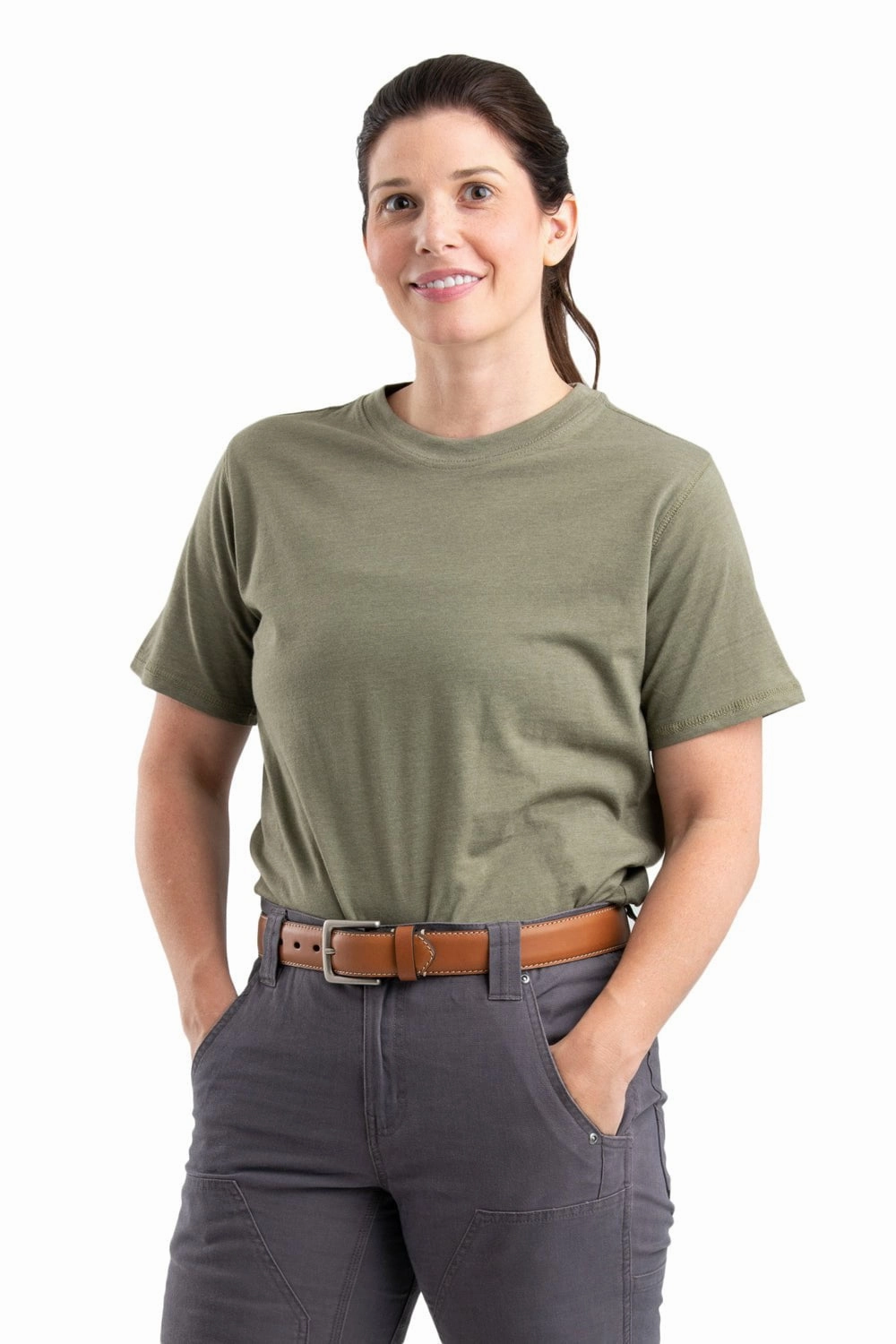 Berne Lichen Cotton Blend Womens Performance Tee S/S Non Chafe Seams