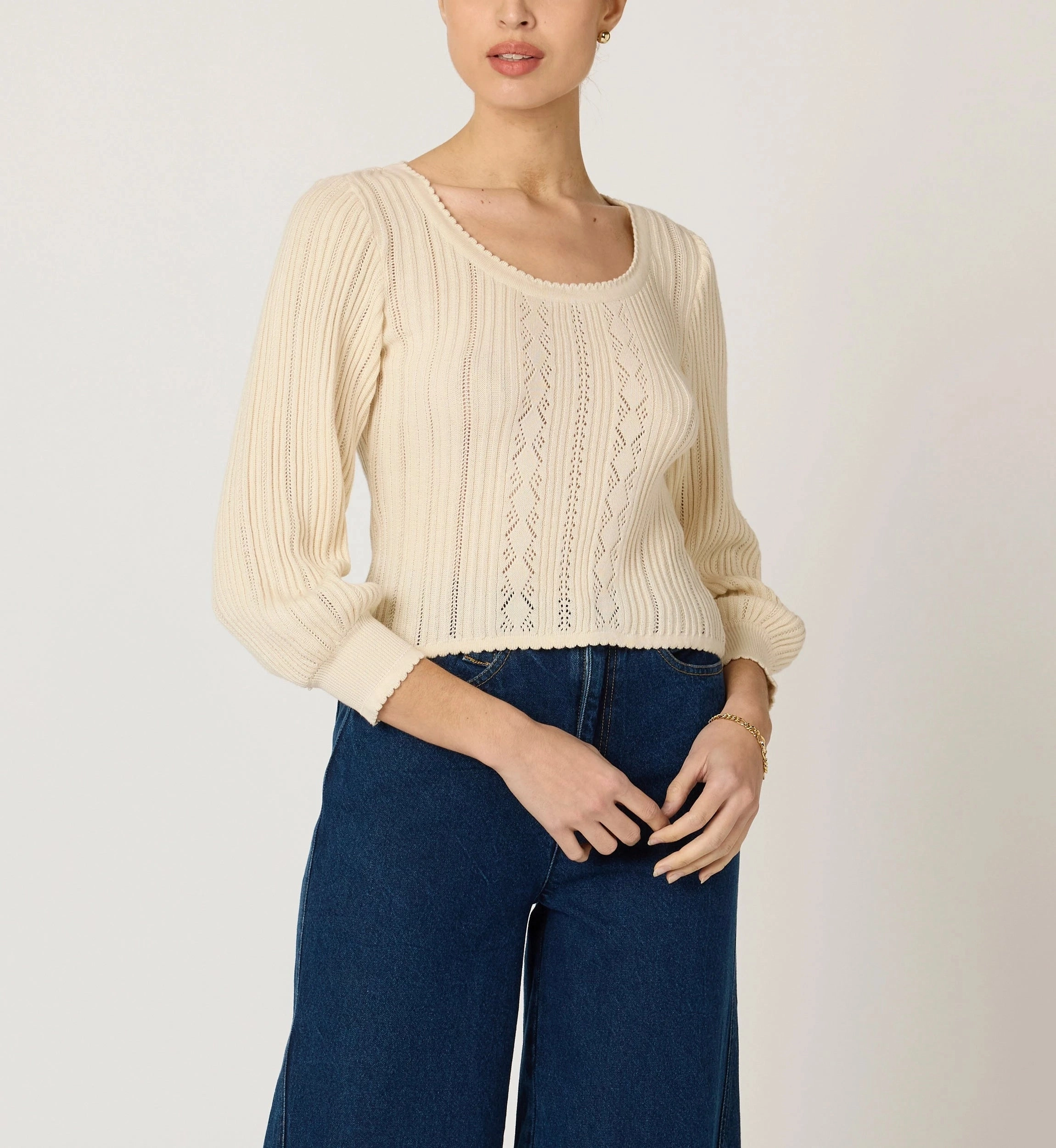HeatSealed Seams Zoe Sweater | Ivory