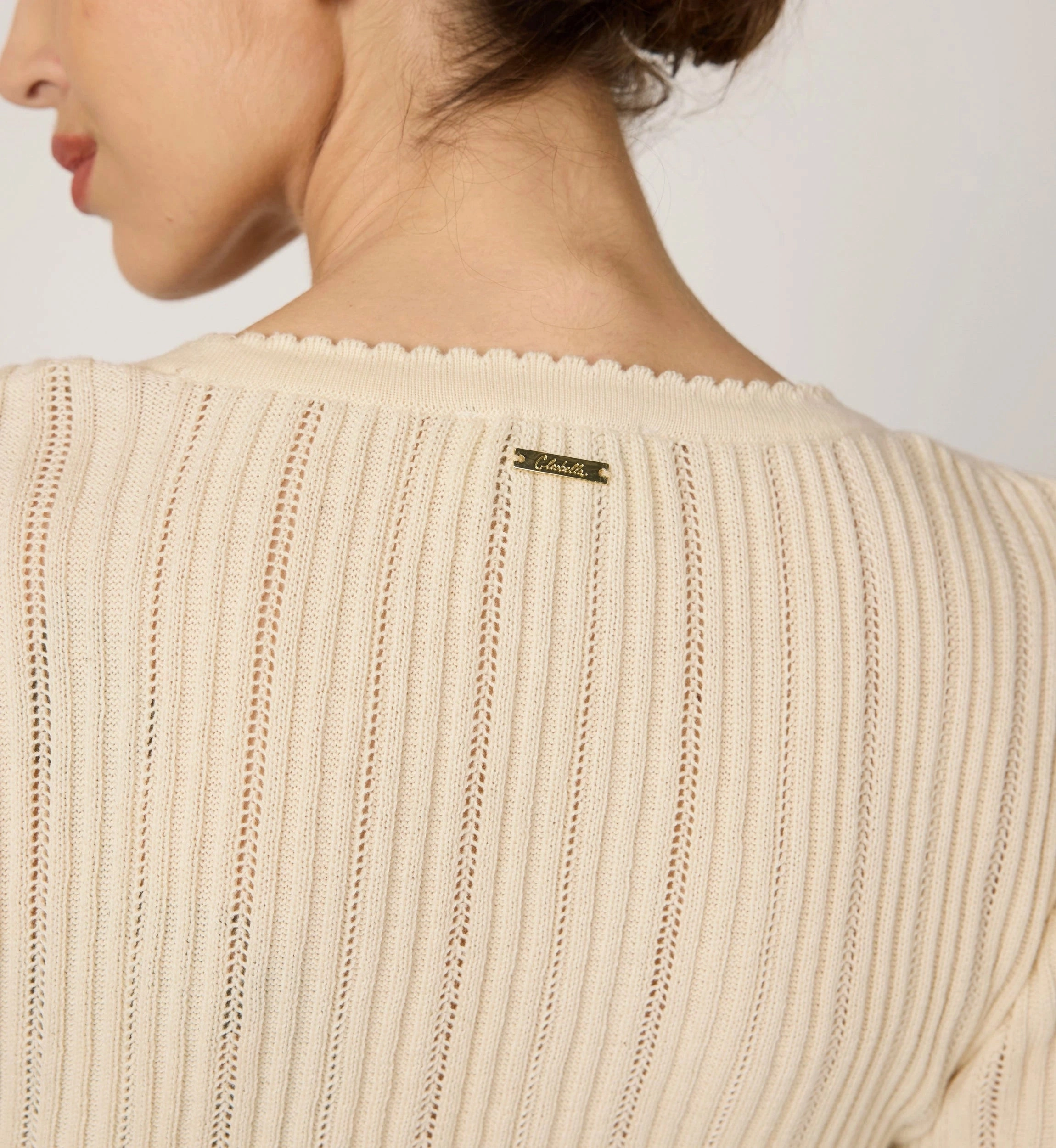 Zoe Sweater | Ivory Layered Hemline